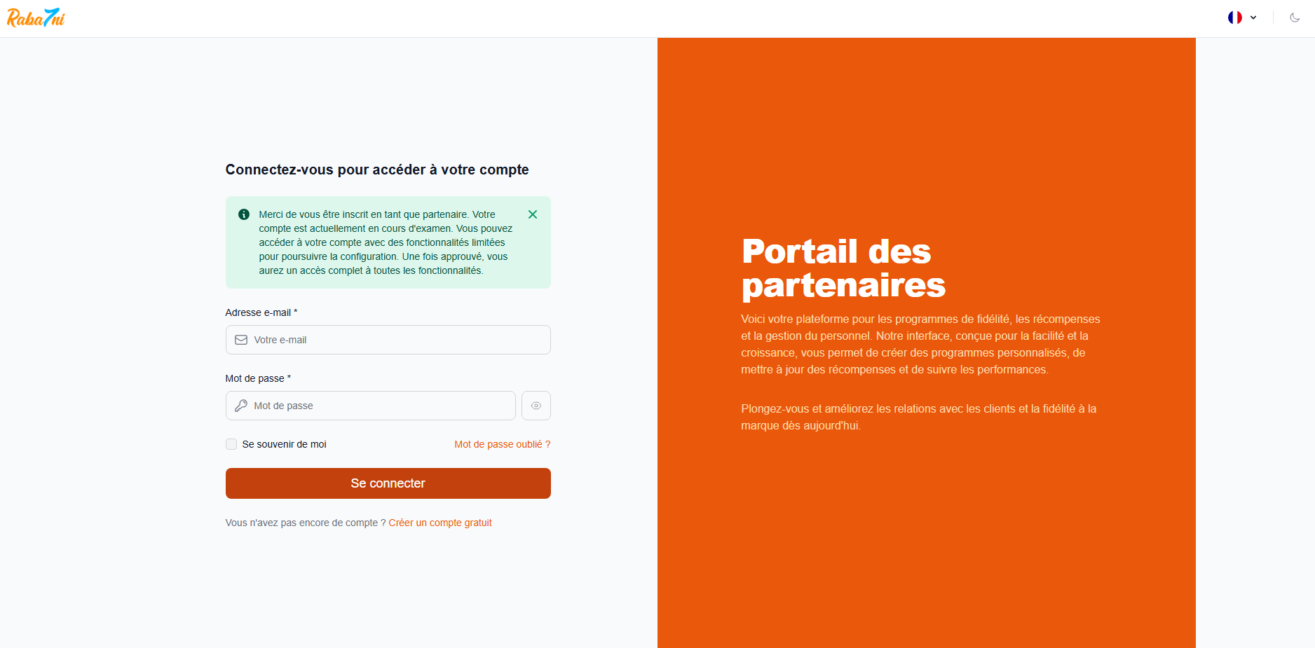 Connexion au compte